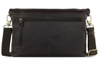 Сумка через плечо KLONDIKE RUSH «Jessica», натуральная кожа в темно-коричневом цвете 30х20/33х4,5 см