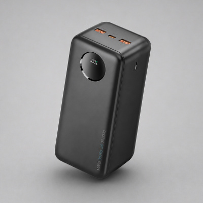 Внешний АКБ NRG Turbo V4 30000 мА-ч, дисплей, черный, Deppa , размер 30000 mAh