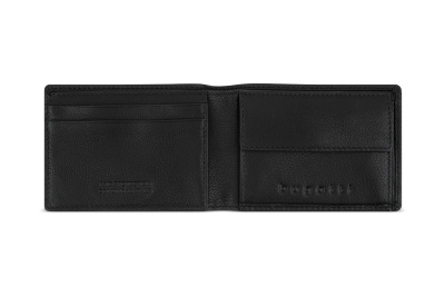 Портмоне BUGATTI ЧЕРНАЯ МАГИЯ | BLACK MAGIC, с защитой данных RFID, черное, натуральная кожа козы, 10х2х7 см