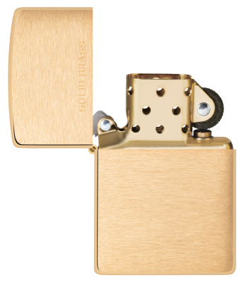 Зажигалка ZIPPO классическая с покрытием матовая латунь | Classic Brushed Brass, латунь/сталь, золотистая, матовая, 38x13x57 мм