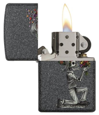Набор ZIPPO Влюбленные зомби из двух зажигалок с каменным покрытием | Couple Iron Stone, серые, матовые