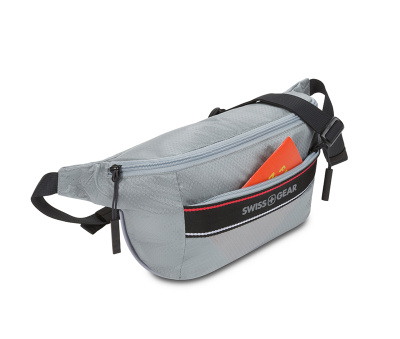Сумка на пояс SWISSGEAR, светло-серая, полиэстер с плетением рип-стоп, 38 x 5 x 15 см