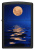 Зажигалка ZIPPO Закат луны с покрытием черный свет | Moon Sunset Black Light, латунь/сталь, чёрная, матовая, 38x13x57 мм