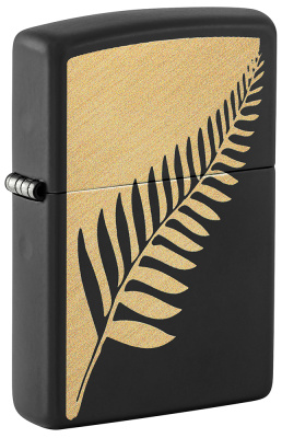 Зажигалка ZIPPO Zen Flora Design с покрытием Black Matte, латунь/сталь, черная, матовая, 38x13x57 мм