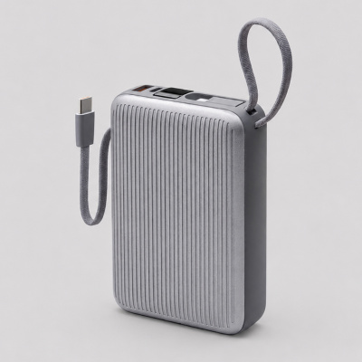 Внешний АКБ NRG Turbo Cable 20000 mAh, 22,5Вт, графит, Deppa , размер 20000 mAh