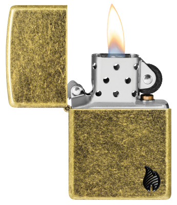 Зажигалка ZIPPO Armor® Flame c покрытием Antique Brass, латунь/сталь, золотистая, 38x13x57 мм