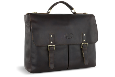 Портфель KLONDIKE RUSH «Louis»,натуральная кожа в темно-коричневом цвете, 40 х 30 х 10 см