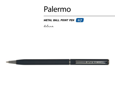 Ручка шариковая автоматическая BrunoVisconti® PALERMO цвет корпуса сине-черный, soft-touch, 0.7 мм