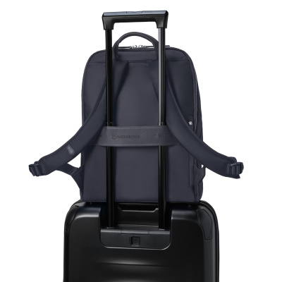 Рюкзак VICTORINOX Victoria Signature Deluxe Backpack, синий, нейлон/кожа, 32x18x39 см