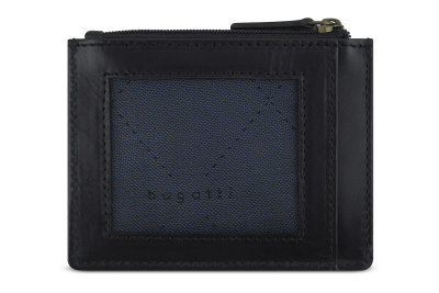 Портмоне для кредитных карт BUGATTI РЕМО | REMO, с защитой данных RFID, черное, воловья кожа, 10,5x1,5x8,2 см