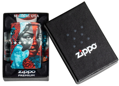Зажигалка ZIPPO Тристан Итон с матовым покрытием на 540° | Tristan Eaton 540 Matte, латунь/сталь, разноцветная, 38x13x57 мм