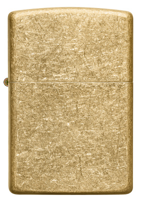 Зажигалка ZIPPO классическая с покрытием Искусственно состаренная латунь | Classic Tumbled Brass, латунь/сталь, золотистая, матовая, 38x13x57 мм