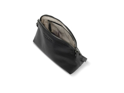 Сумка наплечная женская BUGATTI БЕЛЛА | BELLA, чёрная, воловья кожа/полиэстер, 23х8х17 см