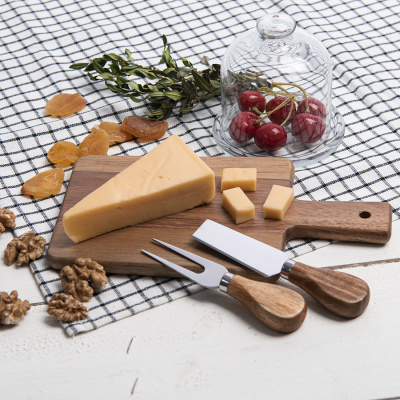 Набор для сыра BRIE, 26х28х2,2 см; дерево, картон