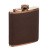 Фляга S.Quire 0,18 л, сталь+кожа спилок, коричневая