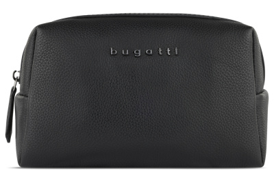 Косметичка BUGATTI БЕЛЛА | BELLA, чёрная, воловья кожа/полиэстер, 19х8,5х11 см