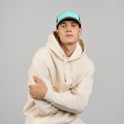 Бейсболка RAPPER COTTON-S, п. заст, 5 клин, св.жёлтый/чёрный, 100% хлопок/100% полиэстер, 280 г/м2