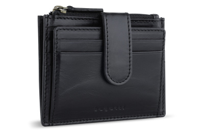 Портмоне для кредитных карт BUGATTI РЕМО | REMO, с защитой данных RFID, черное, воловья кожа, 10,5x1,5x8,2 см