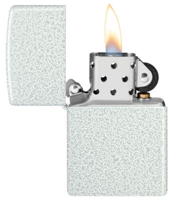 Зажигалка ZIPPO Classic с покрытием Glacier, латунь/сталь, белая, матовая, 38x13x57 мм