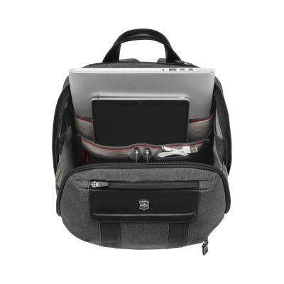 Рюкзак VICTORINOX Architecture Urban2 City Backpack 14'', серый, полиэстер / кожа, 30x19x42 см, 17 л