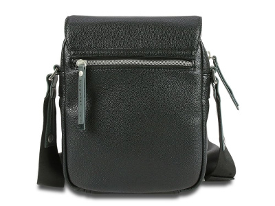 Сумка наплечная BUGATTI МОТОБАЙК D | MOTO D, чёрная, полиуретан, 18х6х24 см, 2 л