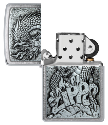 Зажигалка ZIPPO Classic с покрытием Brushed Chrome, латунь/сталь, серебристая, 38x13x57 мм