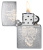 Зажигалка ZIPPO Замок черепа с покрытием матовый хром | Skull Castle Design Brushed Chrome, латунь/сталь, серебристая, 38x13x57 мм