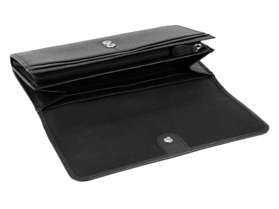 Кошелёк женский BUGATTI ЛИНДА | LINDA, чёрный, натуральная воловья кожа, 19х3х10 см