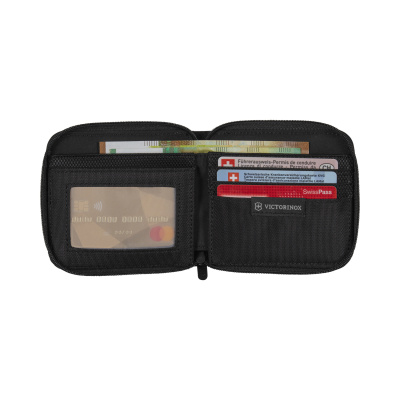 Бумажник VICTORINOX TA 5.0 Zip-Around Wallet с RFID защитой, чёрный, нейлон, 11x1x10 см