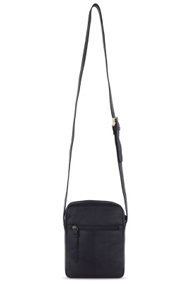 Сумка через плечо KLONDIKE RUSH «Faye», натуральная кожа в черном цвете, 18 х 21 х 4,5 см