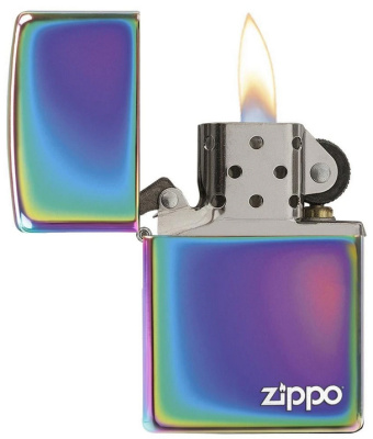 Зажигалка ZIPPO Логотип с разноцветным покрытием | Logo Multi Color, латунь/сталь, разноцветная, глянцевая, 38x13x57 мм