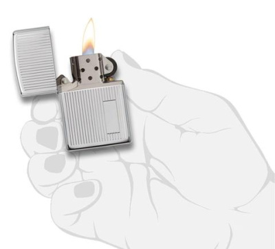 Зажигалка ZIPPO Engine Turn с покрытием High Polish Chrome, латунь/сталь, серебристая, 38x13x57 мм