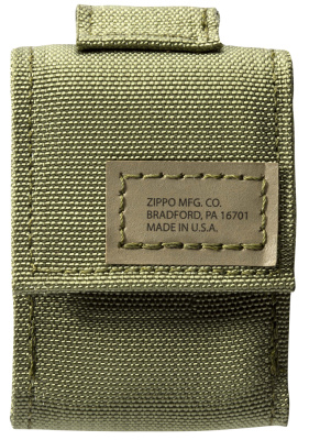 Чехол ZIPPO для широкой зажигалки,нейлон,с нейлоновым фиксатором на ремень, зеленый