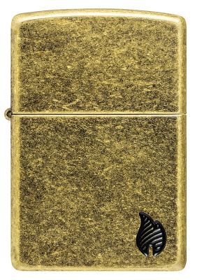 Зажигалка ZIPPO Armor® Flame c покрытием Antique Brass, латунь/сталь, золотистая, 38x13x57 мм