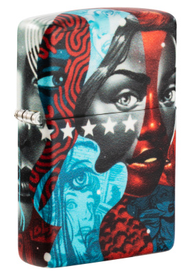 Зажигалка ZIPPO Тристан Итон с матовым покрытием на 540° | Tristan Eaton 540 Matte, латунь/сталь, разноцветная, 38x13x57 мм