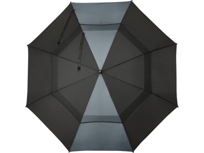 Джефф 30-дюймовый ветрозащитный зонт-трость, серый/черный