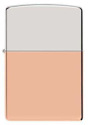 Зажигалка ZIPPO Bimetal с двойным металлическим покрытием, медь/латунь/сталь, медная, 38x13x57 мм