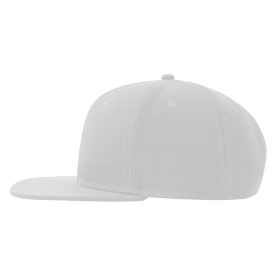 Бейсболка "SNAP BACK-S", 6 клиньев, пластик. застежка, белый, 100% перераб. полиэстер, 300 гр/м2