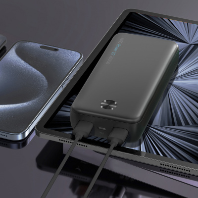 Внешний АКБ NRG Power V2 20000 мА-ч, 2A, 2xUSB, черный, Deppa , размер 20000 mAh