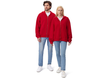 Толстовка оверсайз с капюшоном на молнии Monaco, красный , размер XS-S