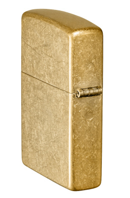 Зажигалка ZIPPO классическая с покрытием Искусственно состаренная латунь | Classic Tumbled Brass, латунь/сталь, золотистая, матовая, 38x13x57 мм