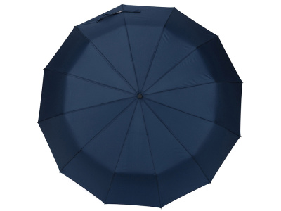 Зонт складной мужской TORBER, автомат, 3 сложения, синий, каркас сталь/файбергласс, эпонж, пластиковая ручка, диаметр 103 см