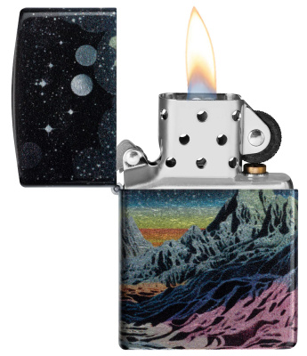 Зажигалка ZIPPO Space in Color Design с покрытием 540 Tumbled Chrome, латунь/сталь, разноцветная, 38x13x57 мм