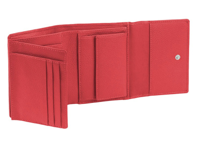Кошелёк женский BUGATTI ЛИНДА | LINDA, красный, натуральная воловья кожа, 12х3х9,5 см