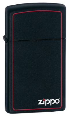 Зажигалка ZIPPO Slim® с покрытием Black Matte, латунь/сталь, чёрная, матовая, 29x10x60 мм