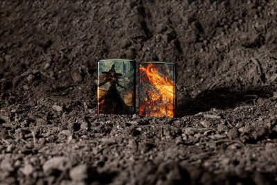 Зажигалка ZIPPO Fire Mage с покрытием 540 Tumbled Brass, латунь/сталь, разноцветная, 38x13x57 мм