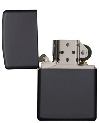 Зажигалка ZIPPO классическая с черным матовым покрытием | Classic Black Matte, латунь/сталь, чёрная, матовая, 38x13x57 мм