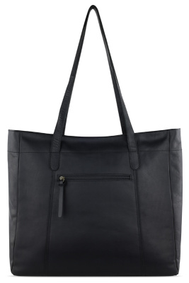 Сумка-шоппер KLONDIKE RUSH «Rachel», натуральная кожа в черном цвете, 55 х 37 х 14 см