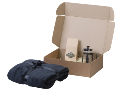 Подарочный набор Tea time с пледом, черный