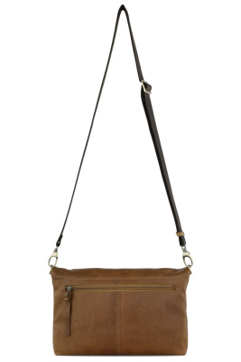 Сумка через плечо KLONDIKE RUSH «Jessica», натуральная кожа в коньячном цвете, 30 х 20/33 х 4,5 см